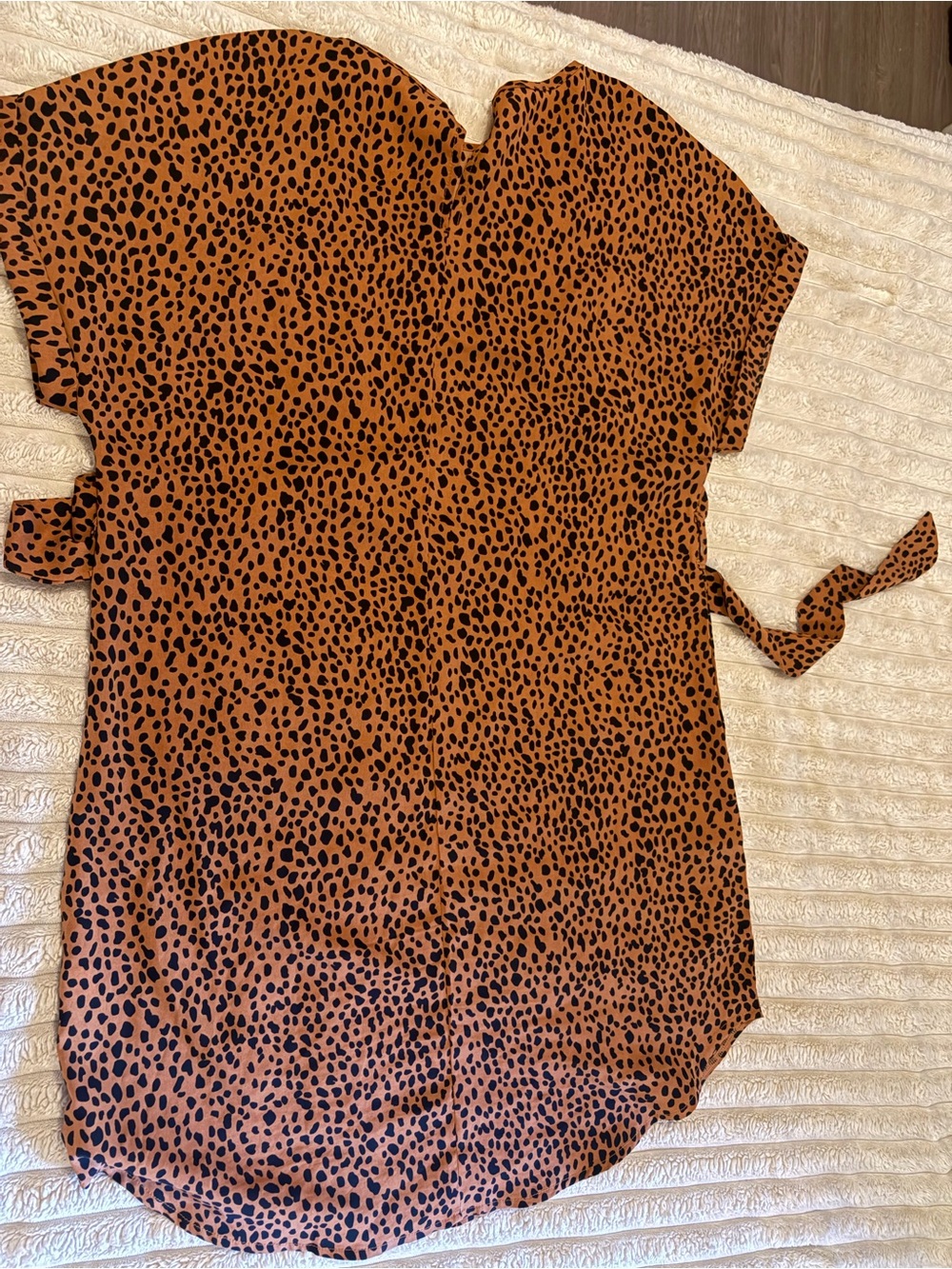 Women's Rust Leopard Print Tie-Side dress